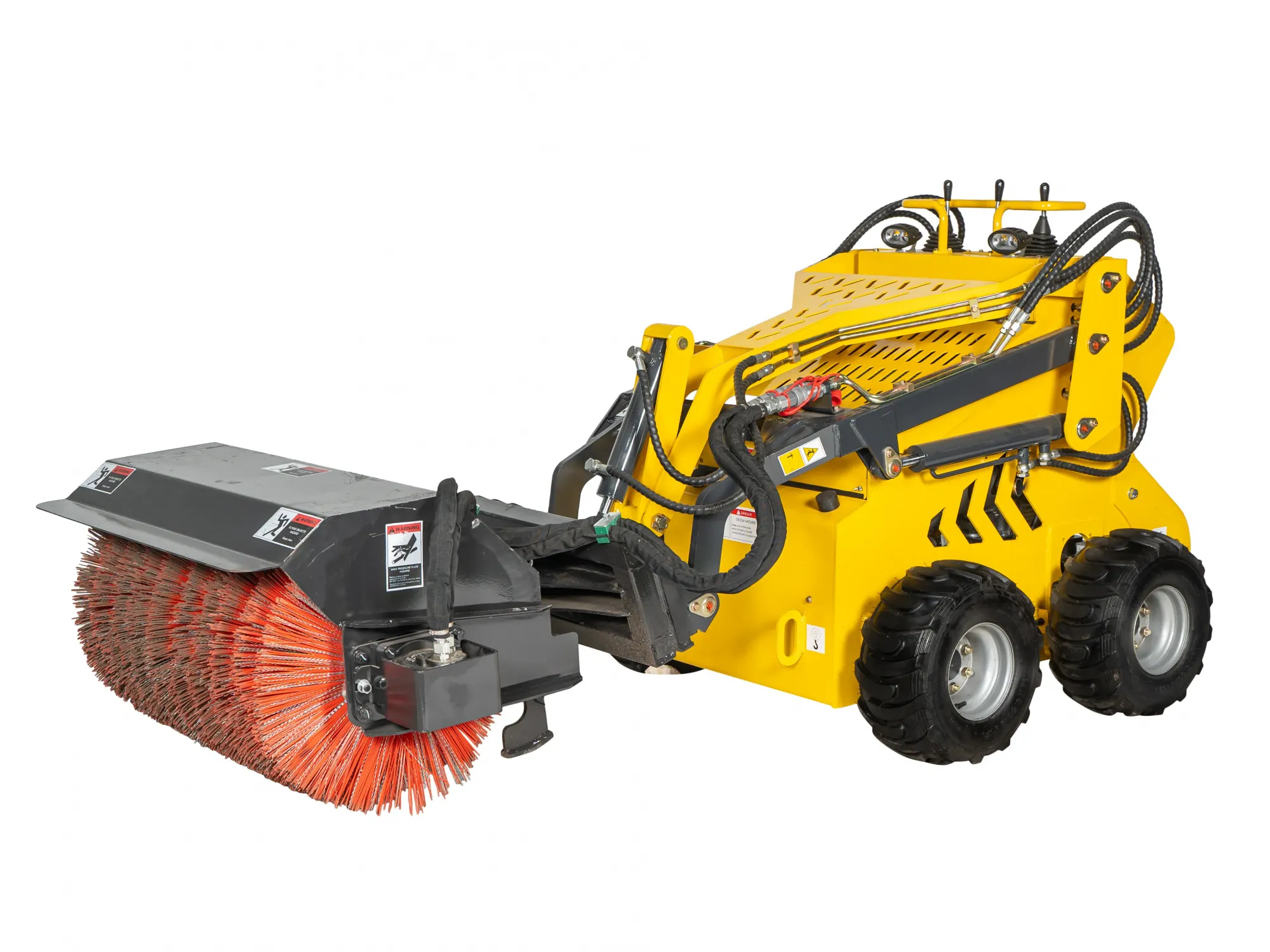 BILLATRIX YH-380W Комунальный Бензиновый мини-погрузчик с  активной дорожной щеткой